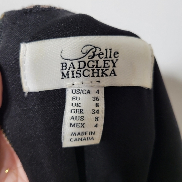 Belle Badgley Mischka Brown and Black with Gold Threading Dress Size 4 - Picture 9 of 10